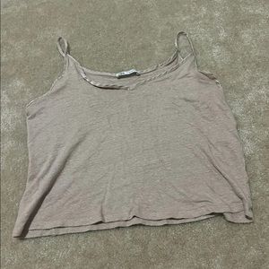 Zara Cropped Neutral Tank Top